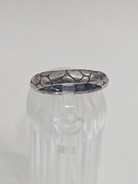 925 Kali Pebble Sterling Silver Ring Turtle Shell Band Size 7.75 US
